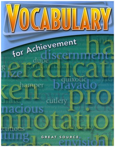 Great Source Vocabulary for Achievement  Student Edition Grade 9 Third Course 2006