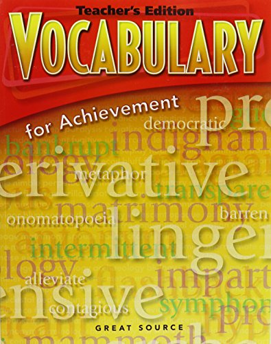 Vocabulary for Achievement Teacher's Edition Grade 6 Intro Course 2006