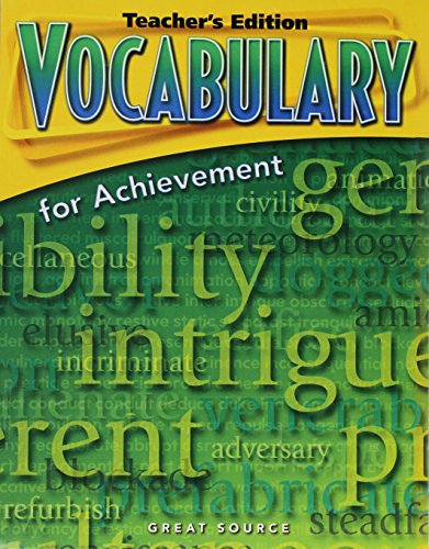 Vocabulary for Achievement Teacher's Edition Grade 8 Second Course 2006