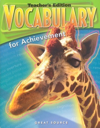 Vocabulary for Achievement Teacher's Edition Grade 9 Third Course 2006