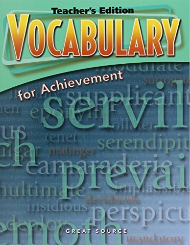 Vocabulary for Achievement Teacher's Edition Grade 11 Fifth Course 2006