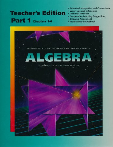 Algebra, Part 1, Teacher's Edition (University of Chicago School Mathematics Project) [Hardcover] John W. McConnell