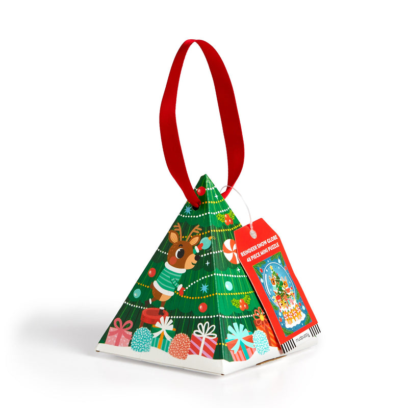 Reindeer Snow Globe 48 Piece Mini Puzzle Ornament