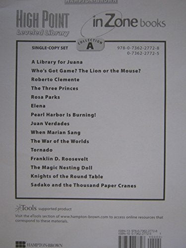 High Point Leveled Library in Zone Books Collection A [Paperback] Hampton-Brown