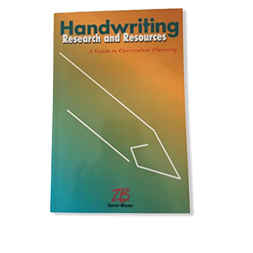 Handwriting:Research and Resources (A Guide to Curriculum Planning) (A Guide to Curriculum Planning) [Paperback] Zaner_Bloser