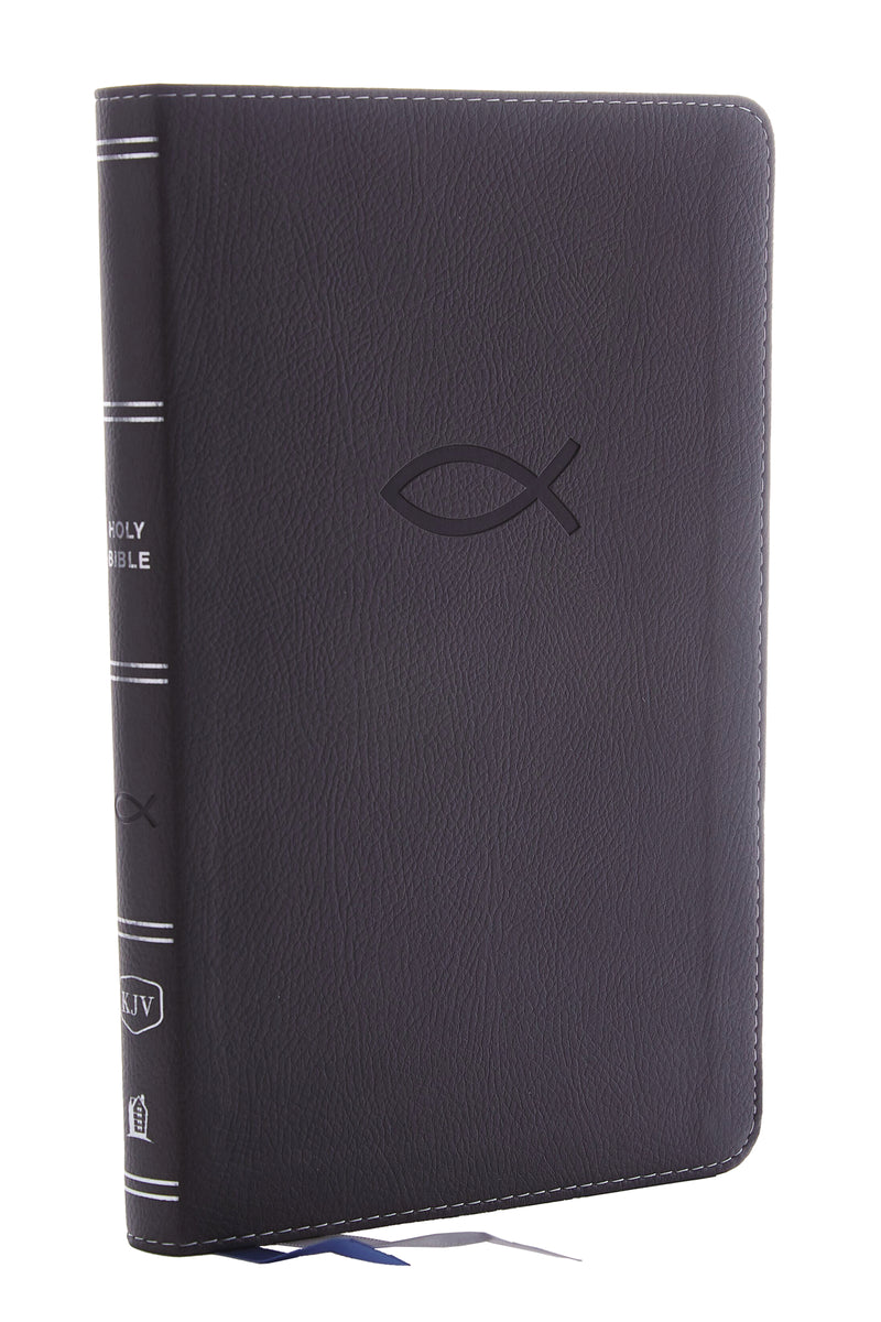 KJV Holy Bible: Thinline Youth Edition, Gray Leathersoft, Red Letter, Comfort Print: King James Version