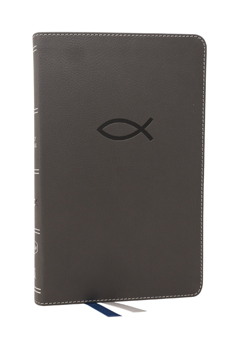 NKJV, Thinline Bible Youth Edition, Leathersoft, Gray, Red Letter, Comfort Print: Holy Bible, New King James Version
