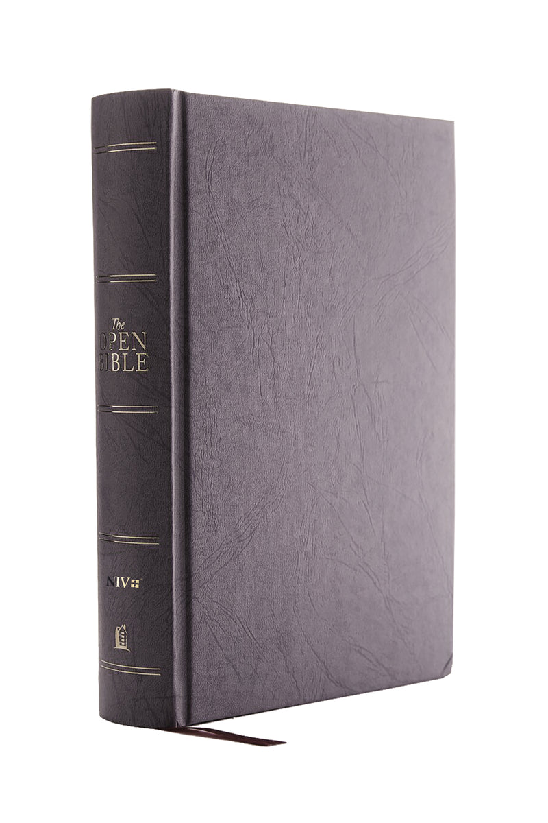 The  NIV, Open Bible, Hardcover, Gray, Red Letter, Comfort Print
