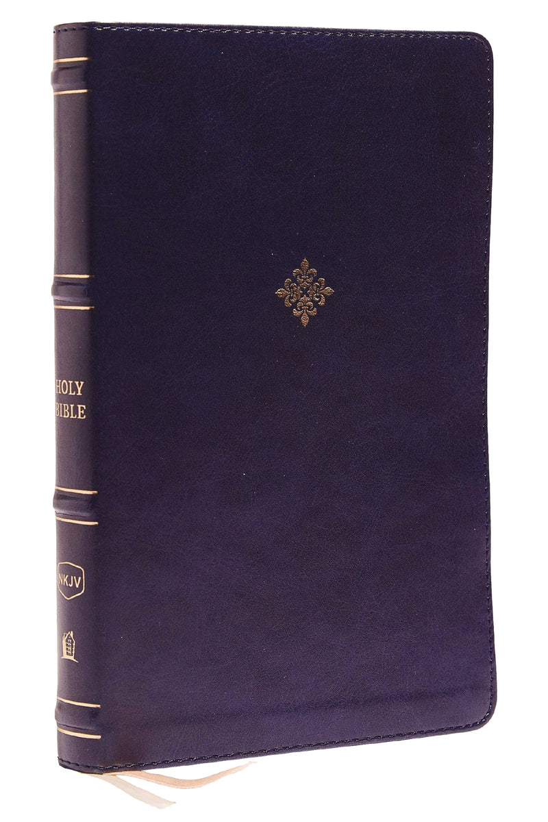 NKJV, Thinline Bible, Leathersoft, Navy, Thumb Indexed, Red Letter, Comfort Print: Holy Bible, New King James Version
