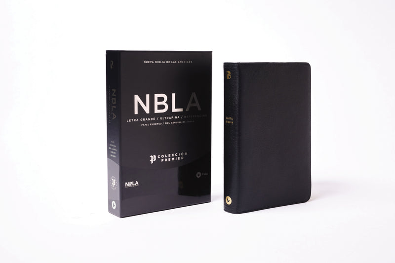 NBLA, Santa Biblia, Ultrafina, Colección Premier, Letra grande, Piel de cabra, Negro