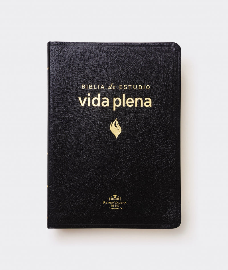 RVR60, Biblia de Estudio de la vida plena, Piel fabricada, Negro, con Índice