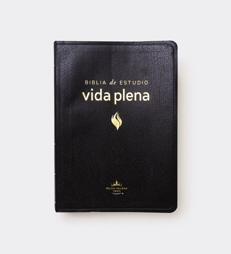 RVR60, Biblia de Estudio de la vida plena, Leather-Look, Negro, con Índice