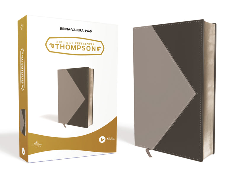RVR60, Biblia de Referencia Thompson, Leathersoft, Dos tonos, Negro/Gris, con Índice