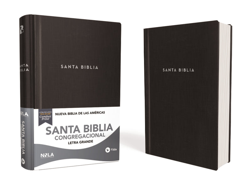 NBLA, Santa Biblia, Congregacional, Tapa dura, Negro, Comfort Print