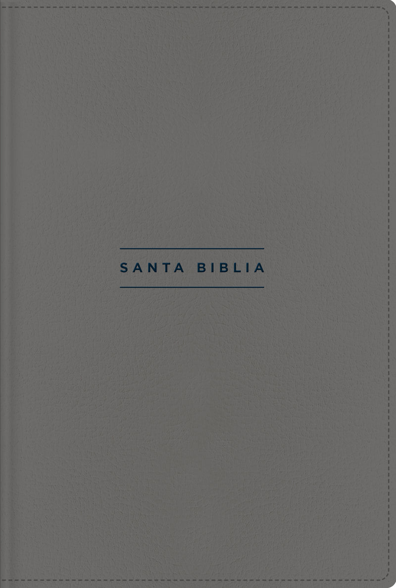 NVI, Santa Biblia, Texto revisado 2022, Una Columna con Referencias, Piel Reciclada, Palabras de Jesús en Rojo, Gris, Comfort Print