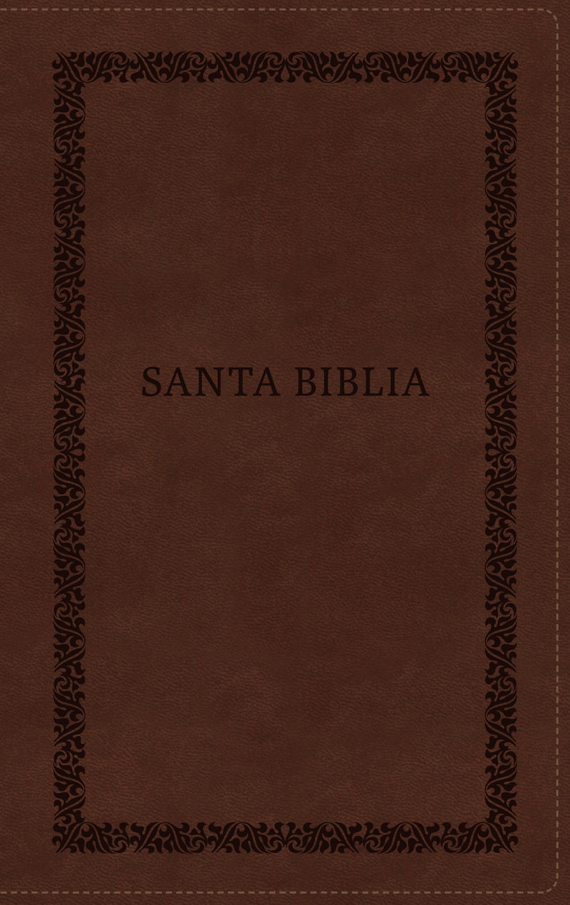 RVR60, Santa Biblia, Tierra Santa, Letra grande, Leathersoft, Café, con Cierre, Palabras de Jesús en Rojo, Comfort Print