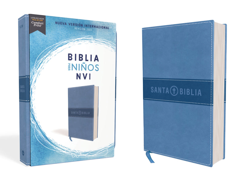 NVI, Biblia para Niños Revisión 2022, Leathersoft, Azul Celeste, Comfort Print