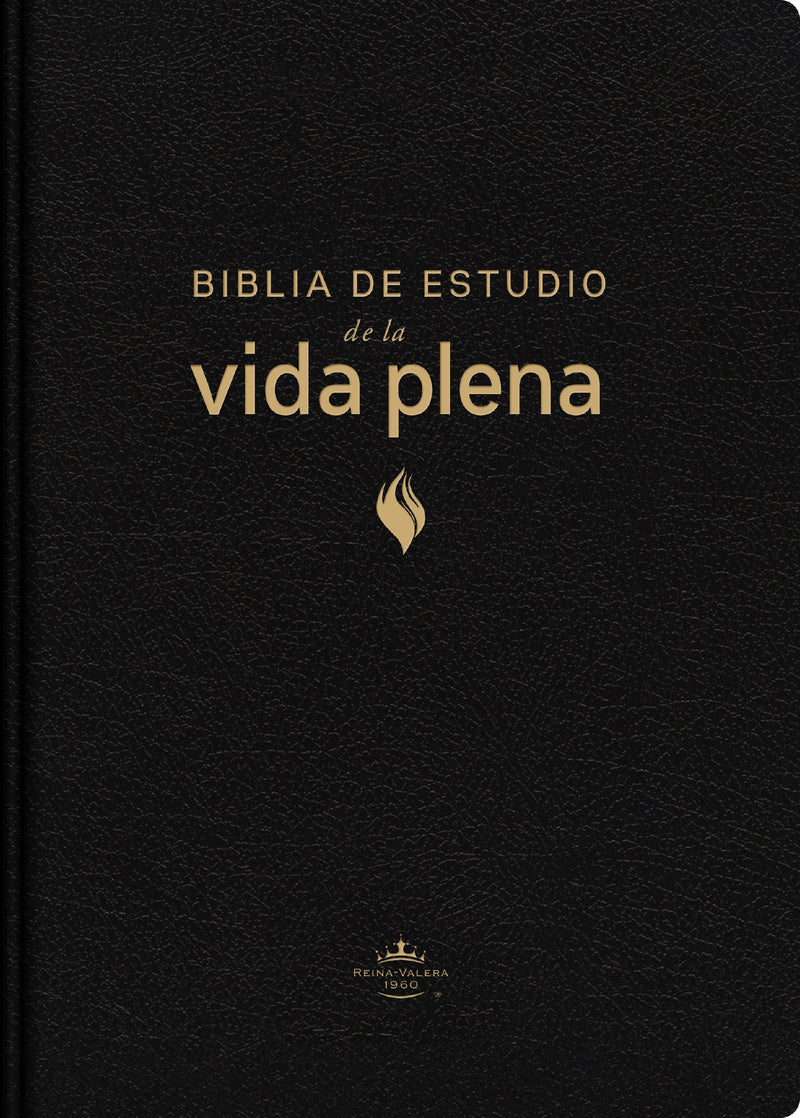 RVR60, Biblia de estudio de la vida plena, Edición clásica, Piel fabricada, Negro, Palabras de Jesús en rojo, Comfort Print