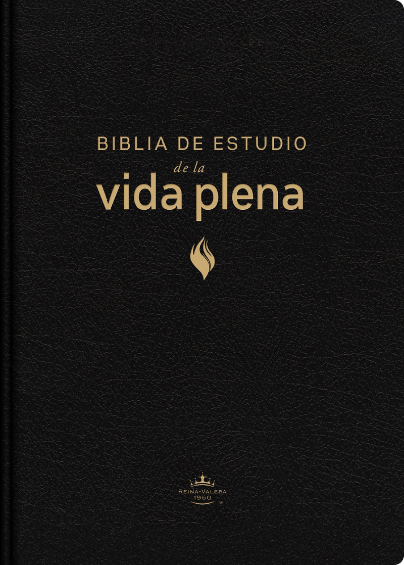 RVR60, Biblia de estudio de la vida plena, Edición clásica, Piel fabricada, Negro, con Índice, Palabras de Jesús en rojo, Comfort Print