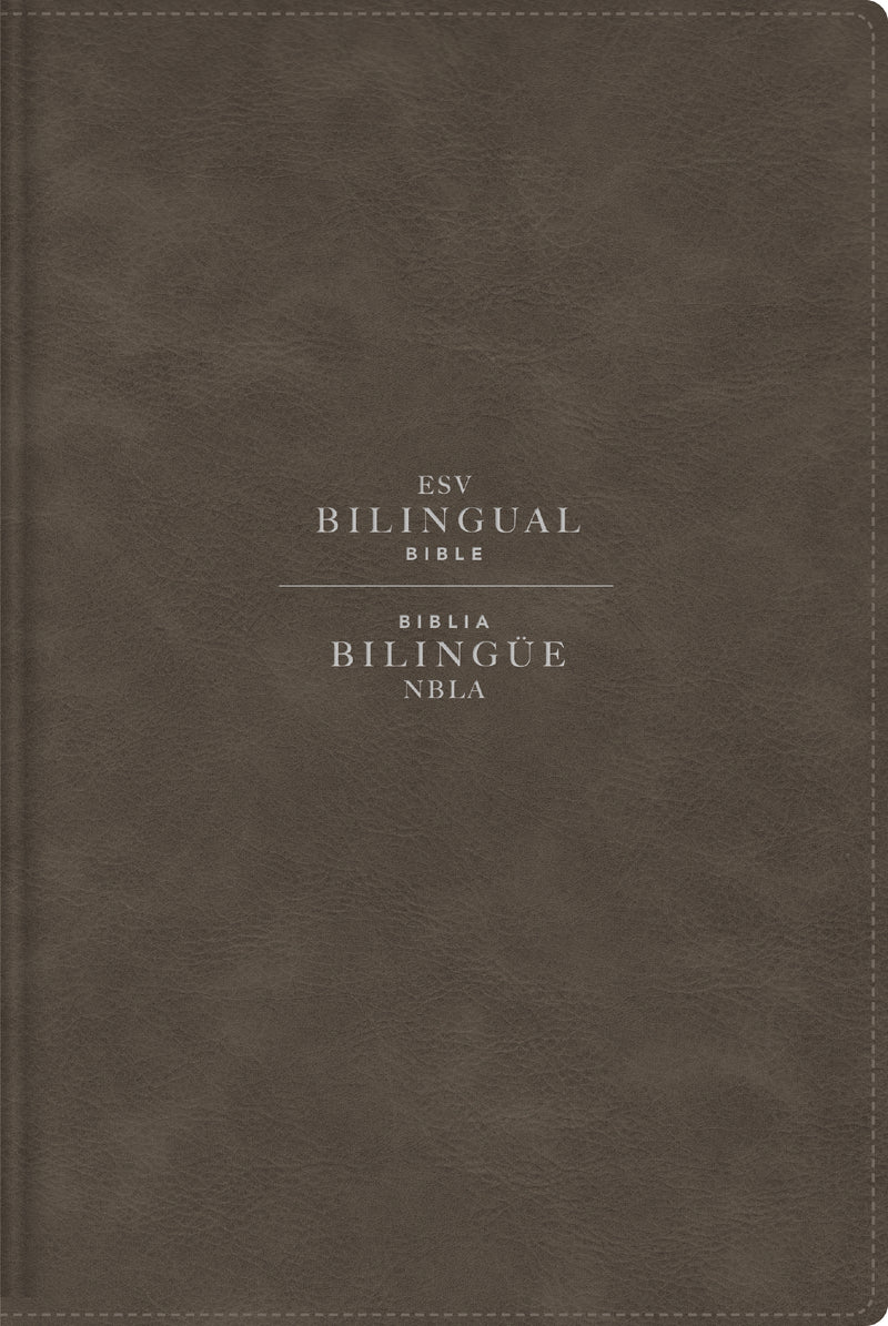 ESV/NBLA, Bilingual Bible, Leathersoft, Grey/ ESV/NBLA, Biblia Bilingüe, Leathersoft, Gris