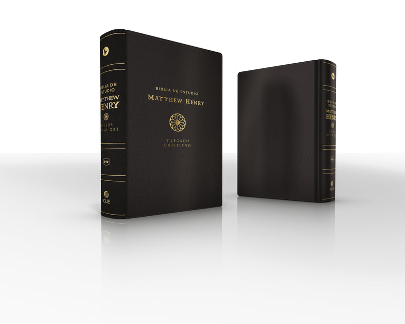 RVR, Biblia de estudio Matthew Henry y legado cristiano, Leathersoft, Negro, Interior a dos colores, con Índice