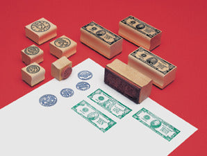 Money Rubber Stamp Set Coin Stamps Heads