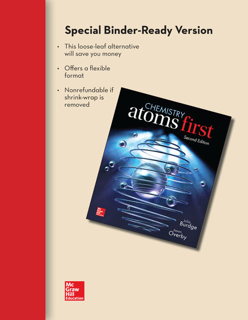 Combo Loose Leaf Chemistry Atoms First With Connect Access Card 2e