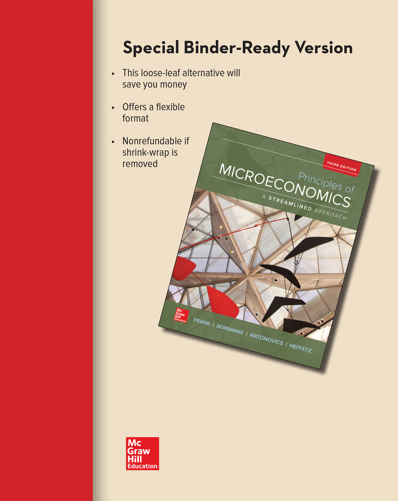 Loose Leaf For Principles Of Microeconomics A Streamlined Approach 3e