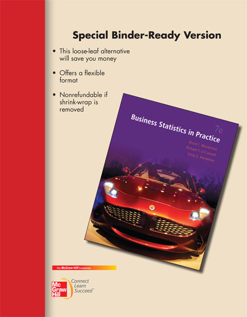 Loose Leaf Business Statistics Practice With Megastat For Excel 2007 2010 &2013 Access Card 7e