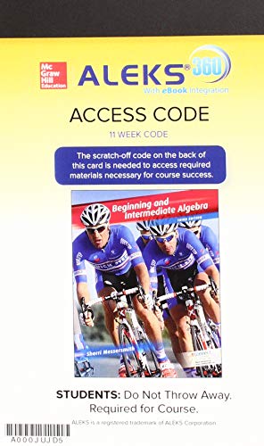Aleks 360 Access Card For Messersmith Beginning & Intermediate Algebra 11 Weeks 3e