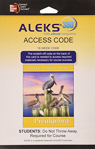 Aleks 360 Access Card 18 Weeks For Prealgebra 2e