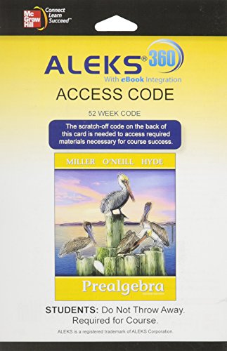 Aleks 360 Access Card 52 Weeks For Prealgebra 2e