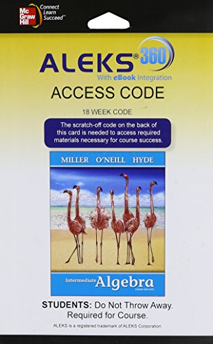 Aleks 360 Access Card 18 Weeks For Intermediate Algebra Softcover 3e