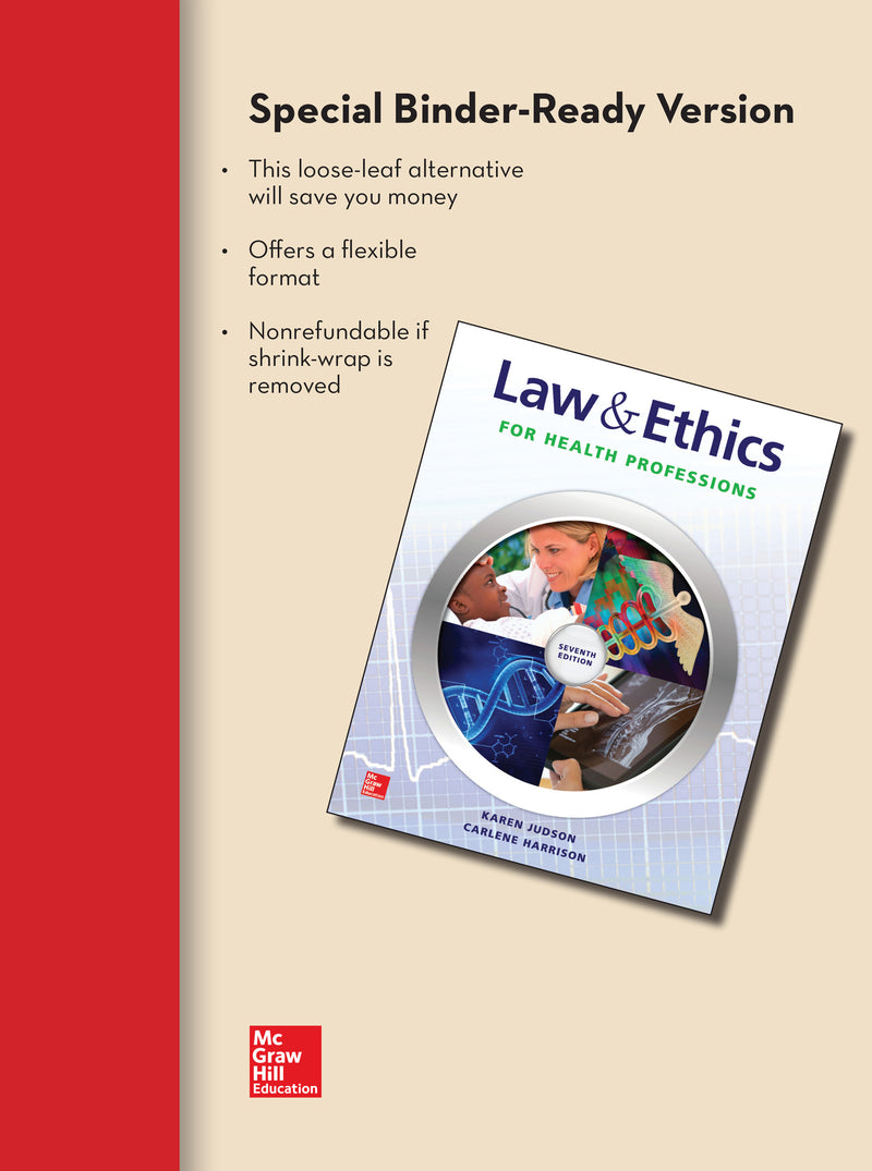Loose Leaf For Law & Ethics For The Health Professions 7e