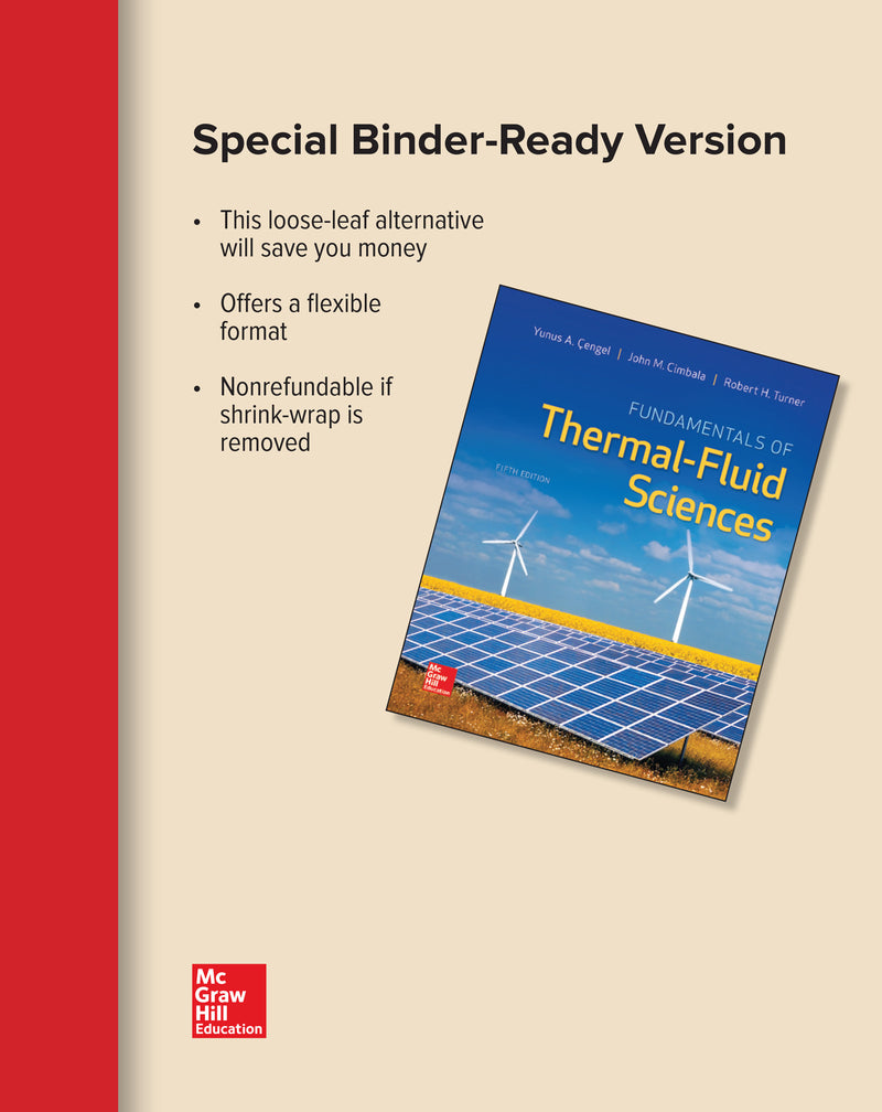Loose Leaf For Fundamentals Of Thermal Fluid Sciences 5e