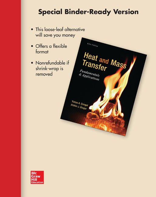 Loose Leaf For Heat & Mass Transfer Fundamentals & Applications 5e