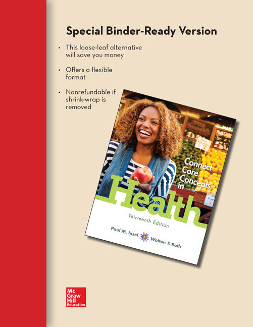 General Combo LooseLeaf Connect Core Concepts in Health Brief with LiveWell E13
