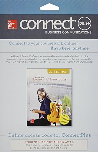 Connect 1 Semester Access Card For Mcgraw Hills Taxation Of Individuals 2015 Edition 6e