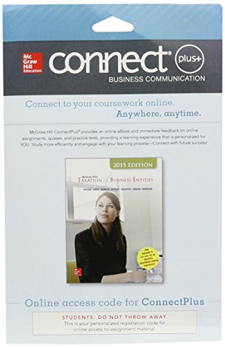 Connect 1 Semester Access Card For Mcgraw Hills Taxation Of Business Entities 2015 Edition 6e