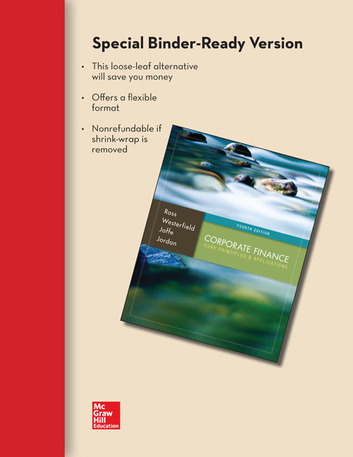 Loose Leaf Corporate Finance Core Principles & Applications With Connect Access Card 4e