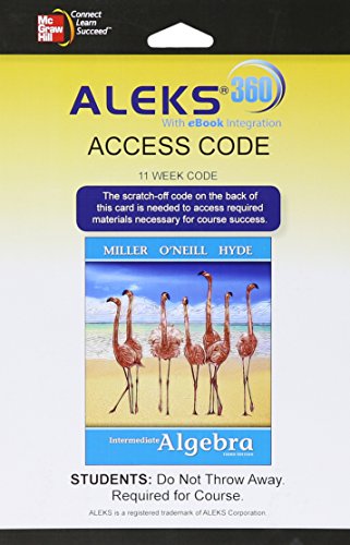 Aleks 360 Access Card 11 Weeks For Intermediate Algebra 3e