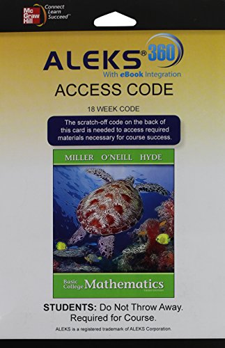 Aleks 360 Access Card 18 Weeks For Basic College Mathematics 3e