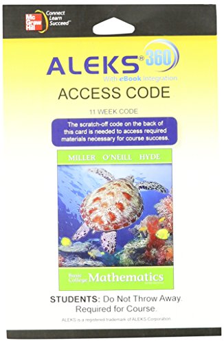 Aleks 360 Access Card 11 Weeks For Basic College Mathematics 3e