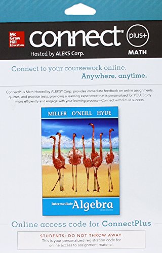 Connect Math Hosted By Aleks Access Card 52 Weeks For Intermediate Algebra Softcover 3e