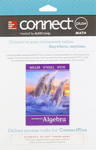 Connect Math Hosted By Aleks Access Card 52 Weeks For Introductory Algebra 3e