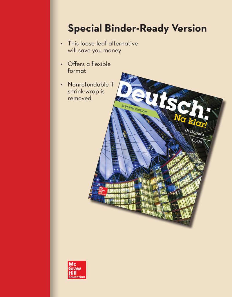Looseleaf For Deutsch Na Klar An Introductory German Course Student Edition 7e