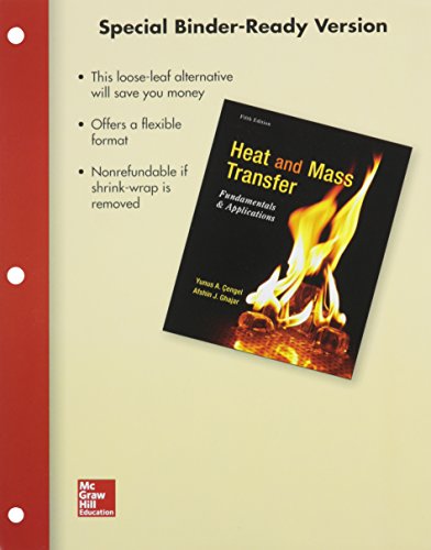 Package Loose Leaf For Heat & Mass Transfer Funamentals & Applications With 1 Semester Connect Access Card 5e