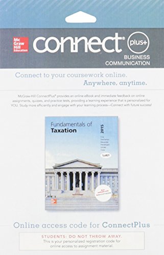 Connect 1 Semester Access Card For Fundamentals Of Taxation 2015 Edition 8e