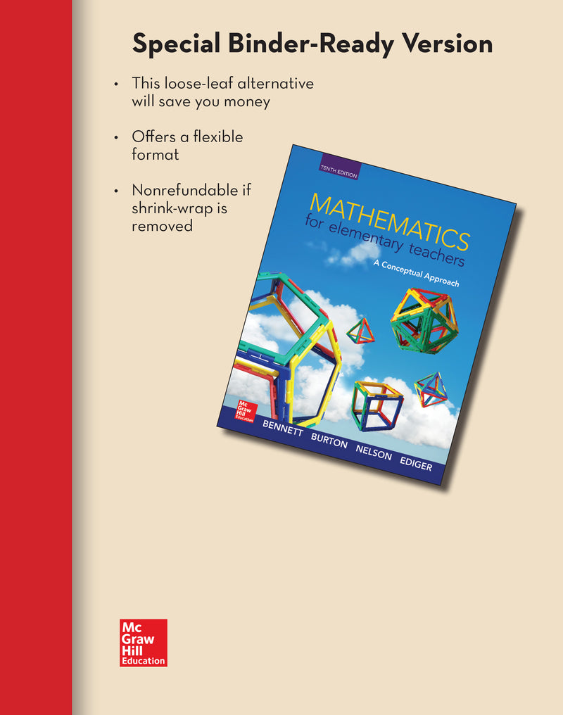 Loose Leaf For Mathematics For Elementary Teachers A Conceptual Approach
