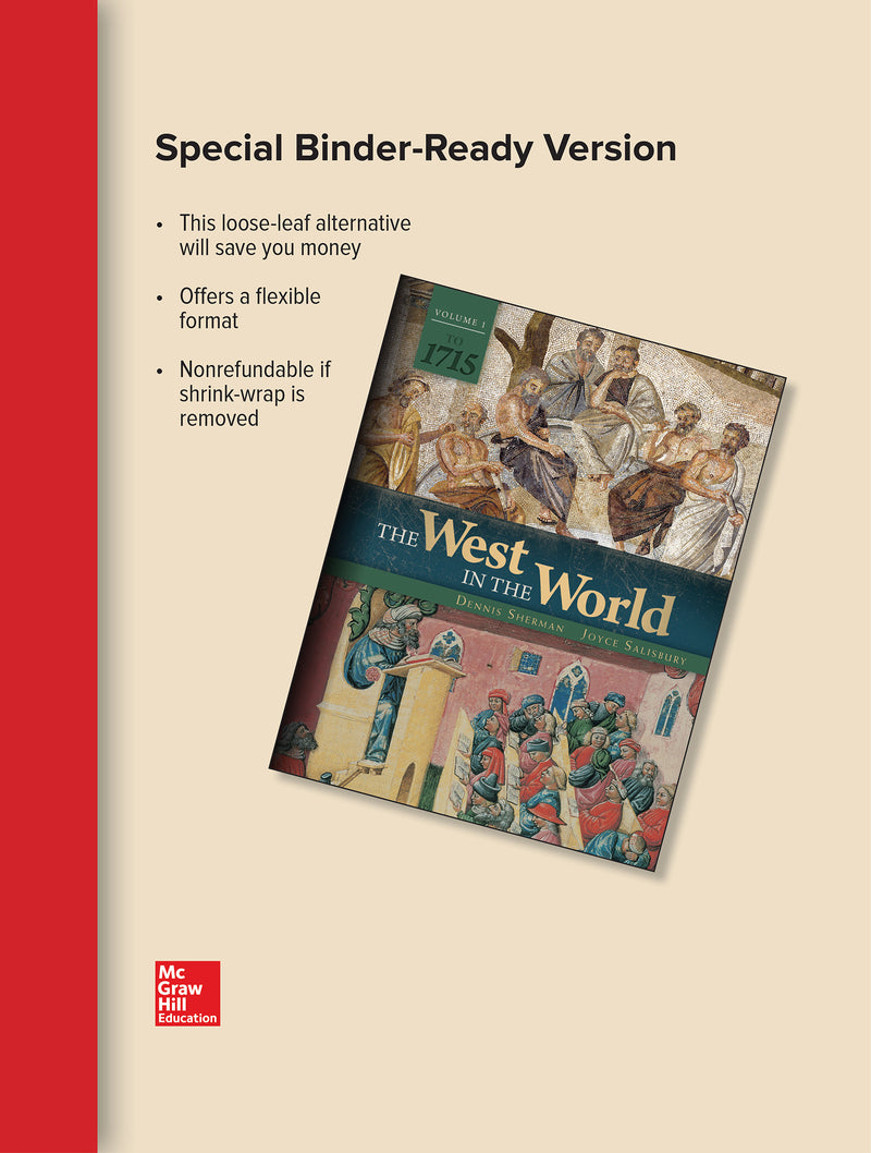 Looseleaf For The West In The World Vol 1 To 1715 5e